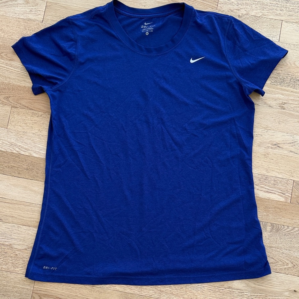 Nike Women's Deep Blue Dri Fit Short Sleeve Tee